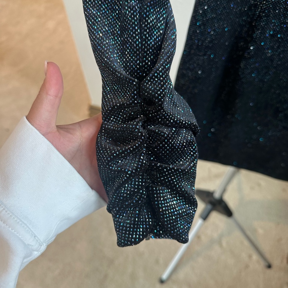Jovani Sparkling Black Long Sleeve Dress - Picture 5 of 8
